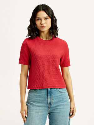 LEVI'S Casual Self Design Women Red Top