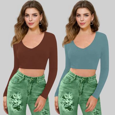 Dream Beauty Fashion Casual Solid Women Light Blue Top