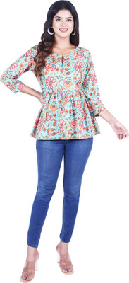 JINVARAM Casual Printed Women Multicolor Top