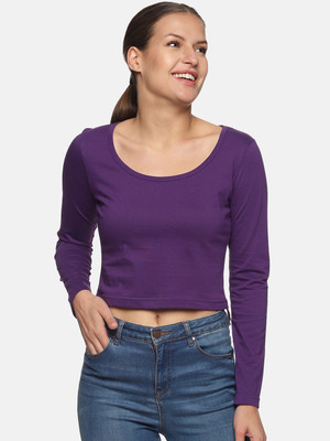 ShopGlobal Casual Solid Women Purple Top