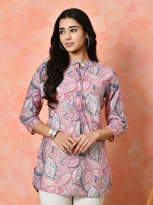 Sangria Party Printed Women Pink Top