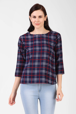 KASHIAN Casual Printed Women Blue Top