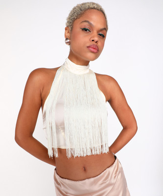 FOREVER 21 Casual Solid Women Beige Top