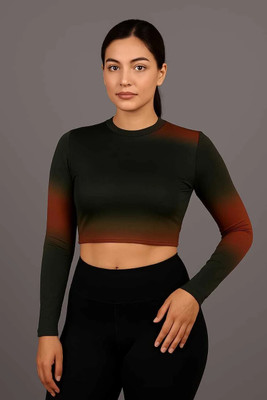 SQEW Casual Printed Women Light Green Top