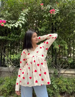 YASH VASTRA Women Solid Flared Kurta(White)