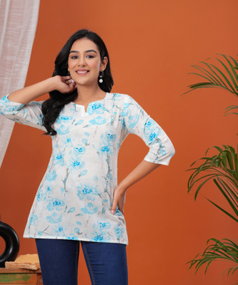 Kasooti Party Floral Print Women Multicolor Top