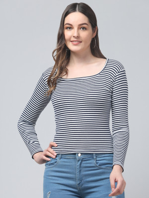 Western Darji Formal Striped Women Multicolor Top