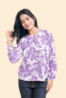 Mirana Casual Solid Women Purple Top