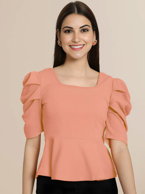 Mast & Harbour Casual Self Design Women Pink Top