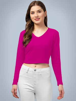 Maheshvi Casual Solid Women Pink Top