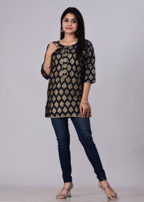 MOHINI CREATION Casual Printed Women Black Top