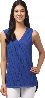 ritika enterprises Casual Self Design Women Blue Top