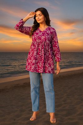 METRONAUT Casual Printed Women Purple Top