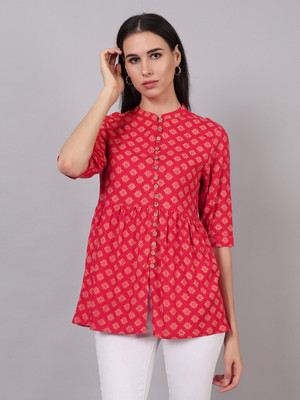 trender Casual Printed Women Red Top