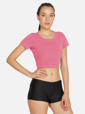 Neu Look Casual Short Sleeve Solid Women Pink Top