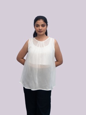 ANIKRRITI Casual Solid Women White Top