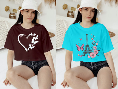 Agniknitfashion Casual Printed Women Multicolor Top
