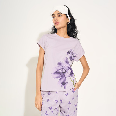 Dreamz by Pantaloons Casual Printed Women Purple Top