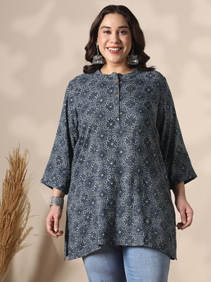 Globus Casual Printed Women Blue, Grey Top