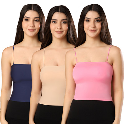 Paavki Casual Solid Women Dark Blue, Beige, Pink Top