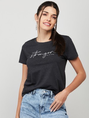 Fame Forever by Lifestyle Casual Printed Women Black Top