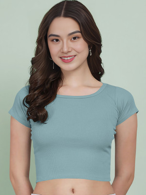 NAVYANKAA Casual Self Design Women Light Green Top
