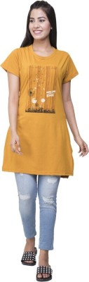 Duchess Casual Half Sleeve Printed Women Yellow Top