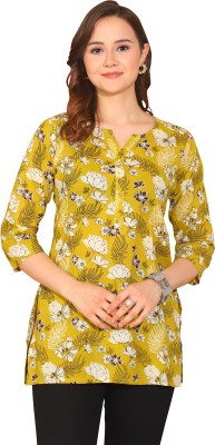 Rajnandini Party Printed Women Yellow Top