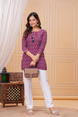 SATLOK CREATION Casual Floral Print Women White Top