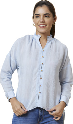 Globus Casual Self Design Women Blue Top