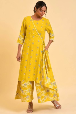 W Women Fit and Flare Yellow Dress