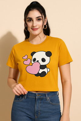 FASHIONCARNIVEL Casual Graphic Print Women Yellow Top