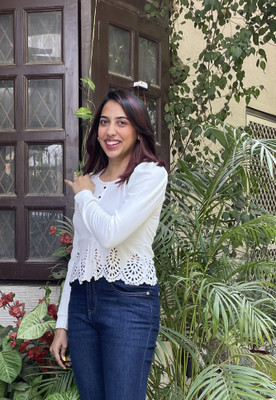 The Wink Label Casual Self Design Women White Top