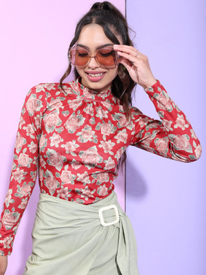Tokyo Talkies Casual Printed Women Red, Grey, Pink Top