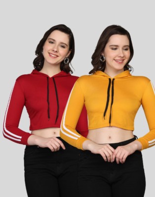 IESHNE LIFESTYLE Casual Striped Women Yellow, Red Top