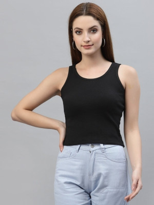 MITOS Casual Solid Women Black Top