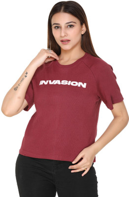 plush Casual Printed Women Maroon Top