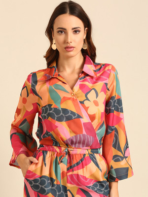 De Moza Casual Printed Women Multicolor Top