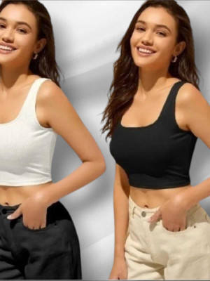 MAFIA OX Casual Solid Women Black, White Top