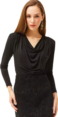 SIGHTBOMB Formal Solid Women Black Top