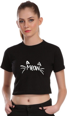 ANURUPAM FASHION Casual Printed Women Black Top