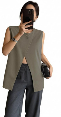 Zilcon Casual Solid Women Green Top