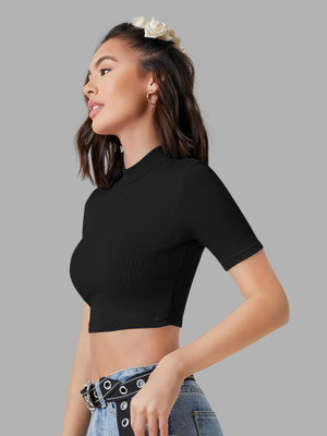 NAVYANKAA Casual Solid Women Black Top