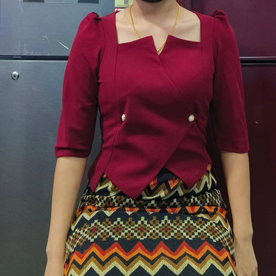 mohdirfan Casual Solid Women Maroon Top