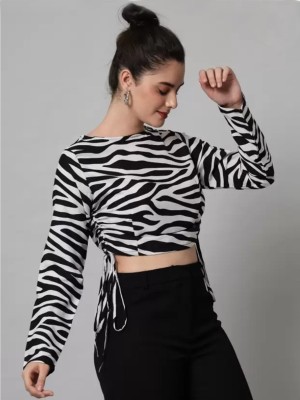 Sshila Beach Wear Animal Print Women Black, White Top