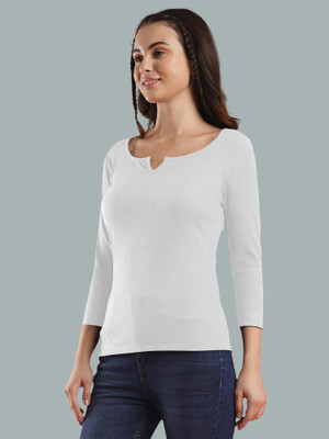 Kashonaa Casual Solid Women White Top