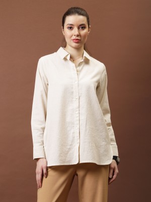 Athena Immutable Women Solid Formal Cream Shirt