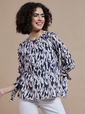 CORSICA Casual Printed Women Black, White Top