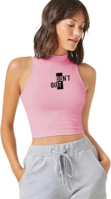 Fashion And Youth Casual Printed Women Pink Top