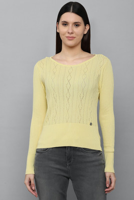 Allen Solly Casual Self Design Women Yellow Top